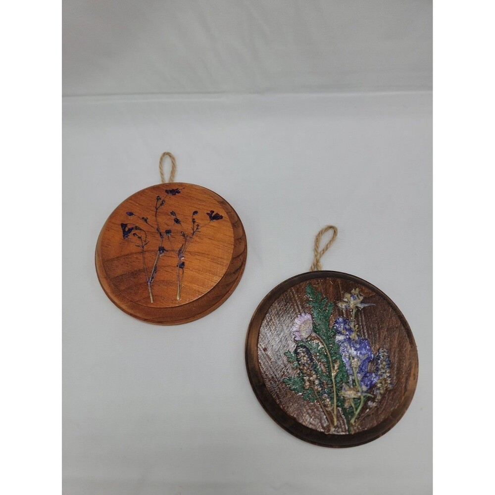 Handmade Dried Floral Wall Decor Set Of 2 Nature Boho Rustic